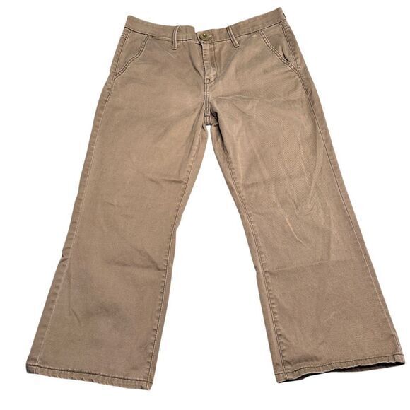 Vintage Levi's Tab Twills 1993 Khaki Chino Pants‎ size 10 Brown Cropped Trousers - Picture 1 of 13